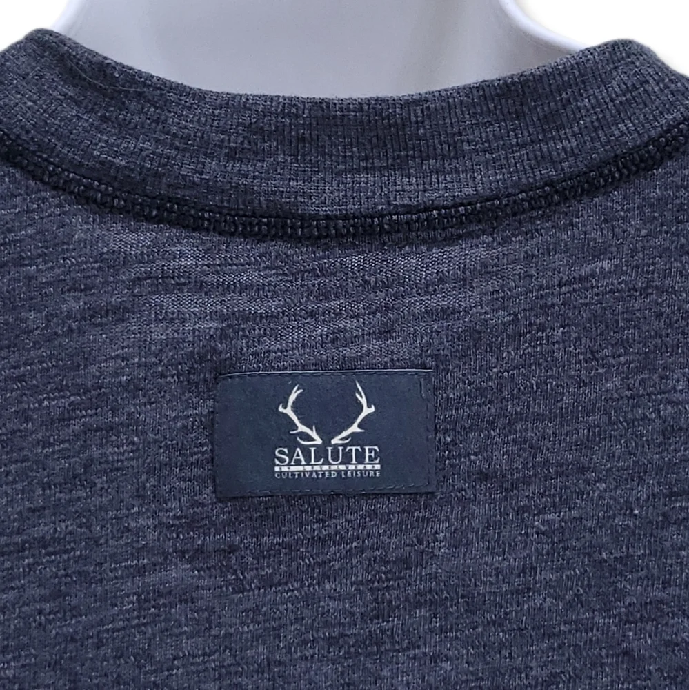 Salute by Levelwear Mens XXL Henley Shirt Gray Nebraska Cornhuskers Long Sleeve - Picture 4 of 7